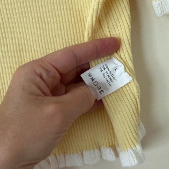 Yellow Ruffle Trim Top - Picture 8 of 8